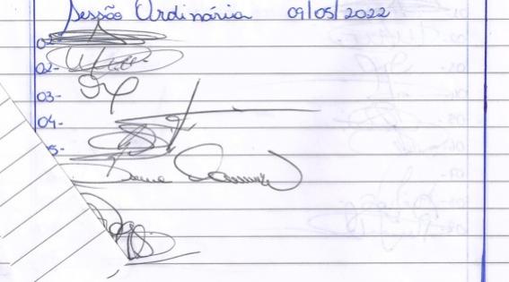 Lista de Presença dos vereadores 09 de maio 